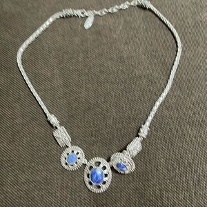 Talbots Silver- Tone Blue Sodalite Women Necklace NWOT